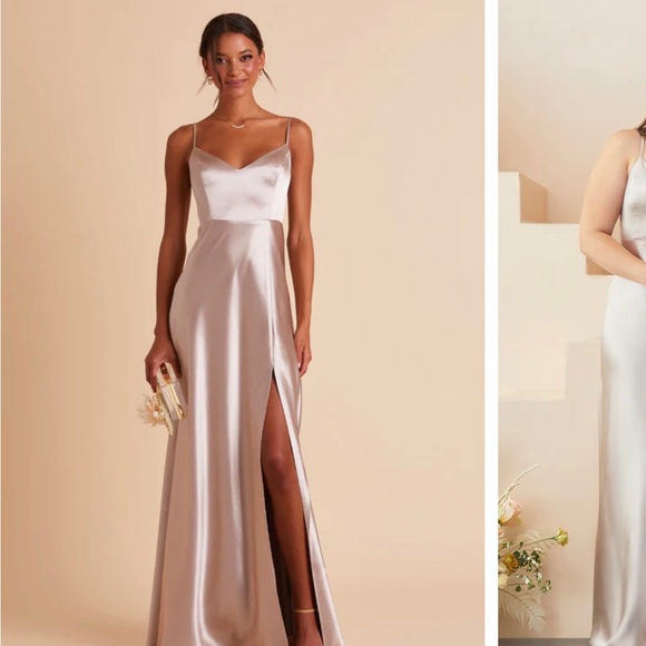 Bird Grey Jay Satin Dress - Picture 2 of 4